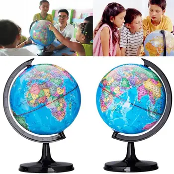14.2 cm dydžio Pasaulio Žemėlapio Pasaulyje Mokyklos Geografijos Mokymo Priemonė Vaikų Švietimo Žaislas Biuras Idealus Miniatiūros Su Pasukamas Stovas Dovanų