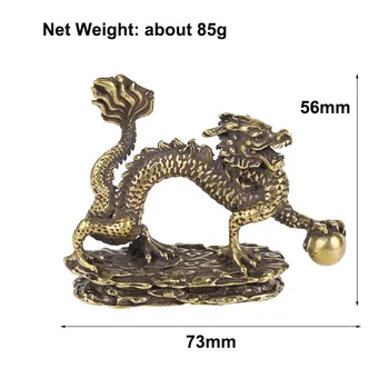 Kinijos Žvėris Drakono Statula, Bronzinės Statulėlės, Antikvariniai Papuošalai Vario Mitinių Gyvūnų Miniatiūriniai Namų Puošybai Amatų Kolekcija