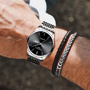 Vyriški Žiūrėti Ultra-Plonas Kvarco Dual Kalendorius Mens Laikrodis Šviesos Vandeniui Montre Cadeau Homme Luxe Horloges Reloj Hombre