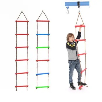 Mediniai Skersiniai PE Lynų Laiptais Vaikams, Sporto Rope Swing Saugus Fitneso Įranga Vaikas Laipiojimo Uždarose Lauko Sodo Žaislas