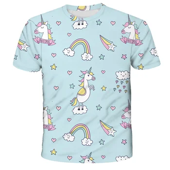 Vasaros cool Vienaragis berniukų Marškinėliai vaikams Laisvalaikio Trumpas Viršūnes Harajuku Karikatūros T-shirt kūdikių berniukų Drabužių Streetwear Camisetas tees
