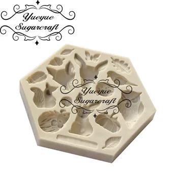 Yueyue Sugarcraft Gyvūnų Silikono formos minkštas pelėsių tortas dekoravimo priemonės šokolado gumpaste pelėsių