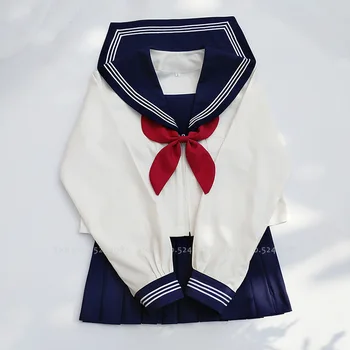 Japonų Mokyklos JK Uniformas Sailor Navy Kombinezonas korėjos Studentų Anime Karnavalas Šalis, Cosplay Kostiumai, Merginos Sijonas Viršūnes Drabužių Rinkinys