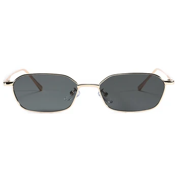 Peekaboo maža stačiakampio formos akiniai nuo saulės vyrams, metalo, aukso uv400 retro saulės akiniai moterims 2021 viso kadro juoda ruda