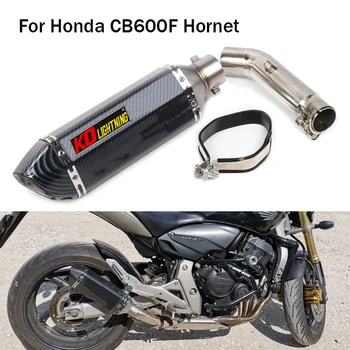 Išmetimo Sistema Paslysti Ant Honda Hornet 600 CB600F 370MM Išmetimo Vamzdis Duslintuvo Prisijungti Nuorodą Vamzdis vidurinę Motociklas