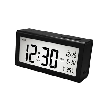 Elektroninis Laikrodis LED Skaitmeninis LCD Laikrodis Atidėjimo su Baltu Atgal Šviesos Rodyti Laiką, Datą, Termometras ir Kalendoriaus Namų