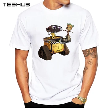 TEEHUB Naujas Mados Mes esame draugai Dizaino Vyrų T-Shirt Juokinga Purvinas Robotas Spausdinti Vyrai Tee Marškinėliai trumpomis Rankovėmis Geek Viršūnės