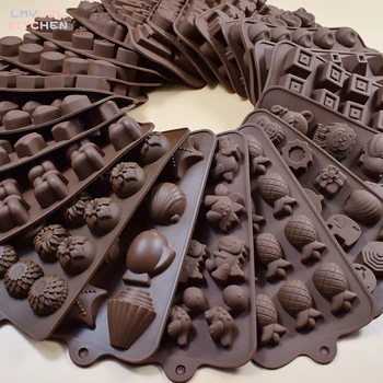 Maisto kokybės Silikono Šokolado Pelėsių 21 Formų 3D Saldainiai/Želė Pelėsių Kepimo Pyragas Apdaila Priedai Non-Stick Silikono Tortas Pelėsių