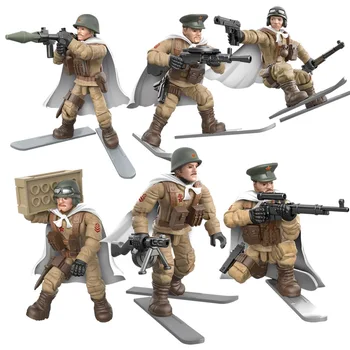 1:35 masto pasaulinio karo karinės 1941 ginantis Maskvos Sniego užtvarai armijos veiksmų skaičiai mega block ww2 ginklas pistoletas plytų žaislai