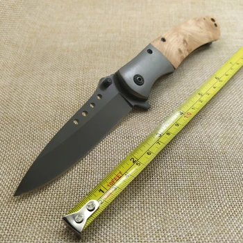 Prekės sulankstomas peilis lauko išgyvenimo kišenėje kempingas medžiokliniai peiliai naudingumas Plieno ašmenys Medienos rankena taktinis EDC Multi įrankiai