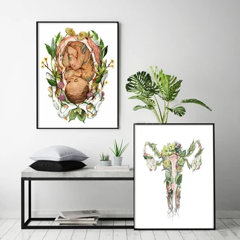 Kūdikių Plakatas Anatomijos ir Botanikos tapybos Makšties Užsiuvimas Gėlės Botanikos paintingsCanvas Spausdinti Įstaiga Švietimo Tapyba