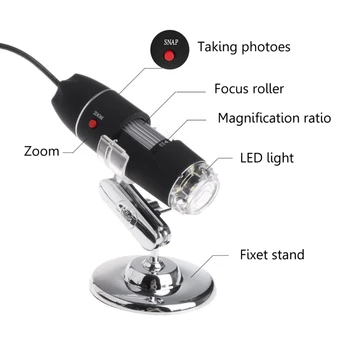 8LED 1600x USB Skaitmeninis Mikroskopas Elektroninių Objektyvo Šviesos Biologinių didinamasis stiklas Endoskopą Kamera Vaizdo Stovi