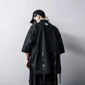 Hybskr Vyrų Negabaritinių Striukės Kinų Stiliaus Streetwear Vyrų Atsitiktinis Palaidų Švarkelis, Paltai 2020 M. Rudenį Nauji vyriški Hip-Hop Striukės