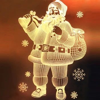 LED siurbtukas Šviesos 3D Durų ir Langų Santa Claus Briedžių Varpai Kalėdų Šviesos LED String Žibintai Snaigės Naujųjų Metų Ekonomikos