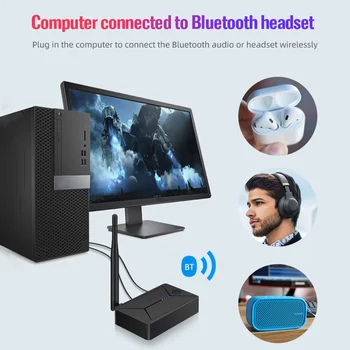 Bluetooth 5.0 Siųstuvas, Imtuvo APTX HD Wireless Audio Adapteris Optinis /3.5 mm AUX/SPDIF TV Ausinių Garsiakalbio