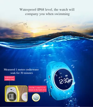 GPS Seklys Žiūrėti Vaikai vandeniui laikrodžiai su GPS, LBS smart žiūrėti SOS Skambutis 
