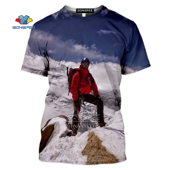 SONSPEE Lauko Alpinizmas Alpinistas Pėsčiųjų 3D Spausdinimo vyriški T-Shirt Moterims marškinėliai Vyrams Vasaros Marškinėlius Atsitiktinis Sporto Marškinėliai