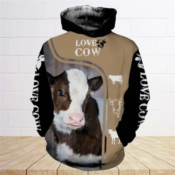 Karvė, gyvūnų profesinio mokymo žemės ūkio, veterinarijos gydytojas, 3D Atspausdintas hoodies Vyrų Harajuku Mados Gobtuvu Palaidinukė Rudenį Unisex hoodie Lašas laivybos