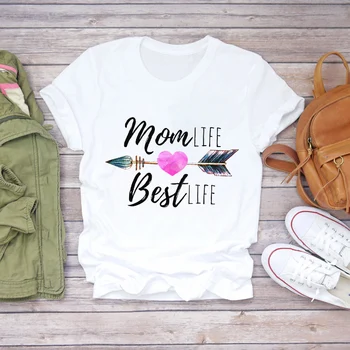 Moterų 2020 m. Animacinių filmų Momlife Mama Mama Mielas Spausdinti Motina Ponia T-shirts Top Marškinėliai Moteriški Vyriški Grafinis Moterų Tee Marškinėliai