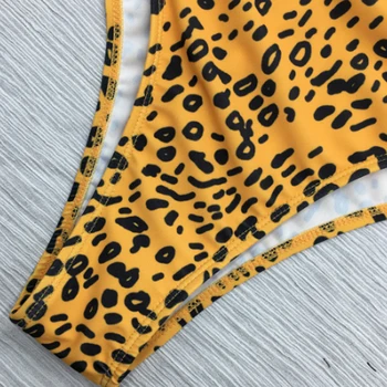 2020 m. Europos ir Jungtinių amerikos valstijų sprogimo modeliai bowknot geltona leopardas spausdinti Backless tvarstis maudymosi kostiumėlį bikini купальни