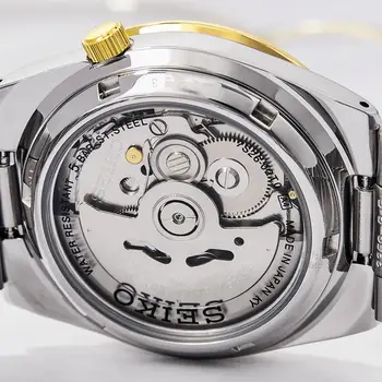 SEIKO Shield nr.5 Mechaninė Automatinė Men 's Watch Aukso Dirželis Baltas Dirželis SNKE04K1 SNKE03J1 SNKE04J1 SNKE03K1