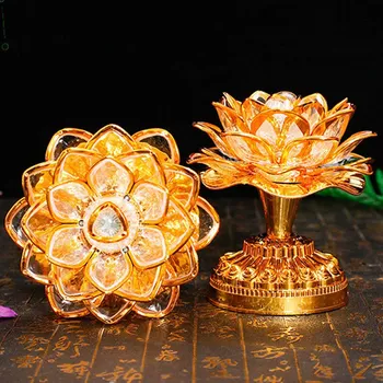 Lotoso Gėlė, Lempos Budistų Maldos Lempos 52 Budistų Dainų Buda Muzikos Mašina LED Spalva Keičiasi Budos Šventykla Šviesos