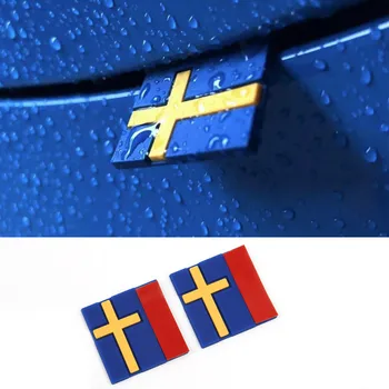 50 Vnt Automobilių 3D Lipdukas Švedijos Vėliava Apdailos Emblema Automobilio Duris Kamieno Lipduką 