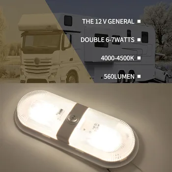 12V-24V Automobiliu Interjero LED Priešrūkiniai Šviesos Lubų Lempa su Nepriklausomų Perjungti Kontrolės RV Jūrų Kateris, Jachta Kempingas Automobilių Ratų
