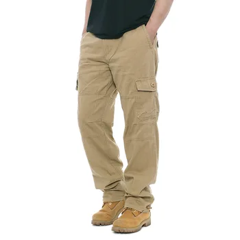 Vyriški Medvilnės Atsitiktinis Ilgos Kelnės Streetwear Krovinių Kelnės Kombinezonas Multi Kišenės Vyrų Tiesios Kelnės Taktinis Ziajać Plius Dydis 3XL
