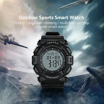 Lauko Sporto Smart Watch Vyrų Laikrodis atsparus Vandeniui 5ATM Su Pedometer Oro Slėgio Aukščio Matavimo Termometras