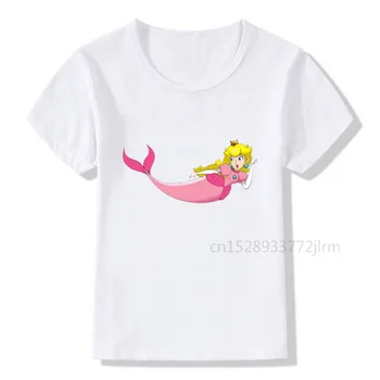 Vaikiški Drabužiai Marškinėliai Princess Peach Puikus marškinėliai Berniukams ir Mergaitėms Bamblys Marškinėliai Tee