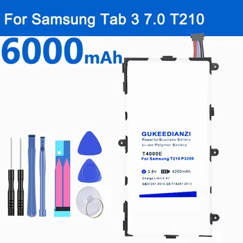 GUKEEDIANZI T4000E 6000mAh Baterija Samsung Galaxy Tab 3 7.0 SM T210 T211 T215 GT P3210 P3200 Ličio Tablet PC Baterijos