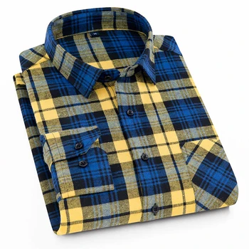 Aoliwen atsitiktinis vyrų palid marškinėliai medvilnės flanelė rudenį, pavasarį ilgomis rankovėmis Vyrų socialinės mados marškinėliai slim fit malonus medžiaga
