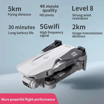 Naujas F8 drone 4K HD dual camera greitai, mini drone su gestų kontrolės funkcija, 5G Wifi FPV GPS skrydžių 30 minučių 2KM profesinės