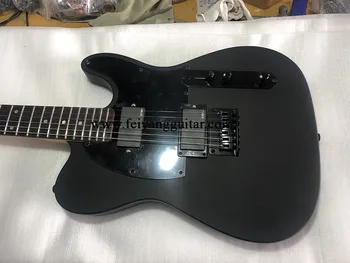 Aukštos kokybės 6-string elektrinė gitara, juoda matinė gitara, aktyviai paėmimo, padidėjo fingerboard, pašto