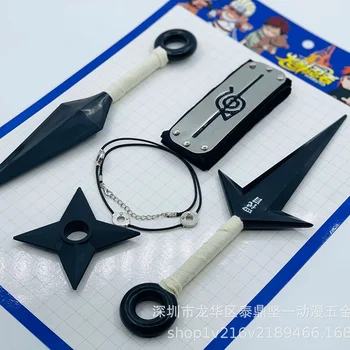 Cosplay Priedai 5VNT/Daug Anime Naruto Uzumaki Kunai Shuriken Kunay Konoha Dėvėti karoliai Pakabukas Rekvizitai Nustatyti žaislas dovanos