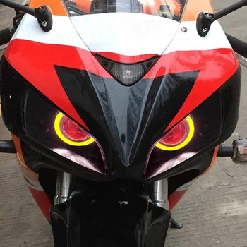 Motociklo priekinis žibintas Asamblėjos NESLĖPĖ Projektorius Konversijos LED Gintaro Angelas Raudona Demonas Akis DRL Žibintai Honda CBR1000RR 04-07