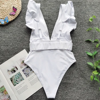 Melphieer Motinos maudymosi kostiumėlį Vienas gabalas Plaukimo kostiumas moterims maudymosi kostiumėliai, balta monokini pynimas peties maudymosi kostiumą moterų paplūdimio