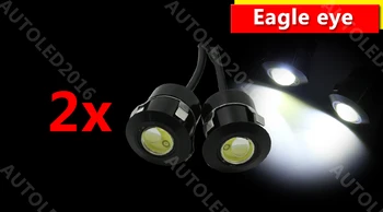 2vnt LED Eagle Eye 12V 7W DRL LED Atvirkštinio Jutiklis Lazeris, atsparus Vandeniui Auto Automobilis, Dieniniai Žibintai, skirtą Renault, Opel, BMW, LADA ir kt
