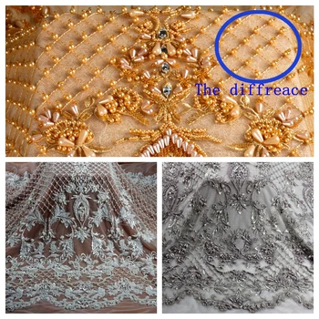 Naujas mados off balta/juoda/gold/vyno sunkiųjų rankų darbo karoliukai ant užskaitos išsiuvinėta vestuvinė suknelė/vakarinę suknelę nėrinių audinys, kurį kiemas
