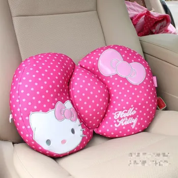 Rožinė kačių Stiliaus Automobilių Reikmenys Automobilio Salono Įrankių Apima saugos diržai CD padengti Juosmens pagalvėlė automobilio vairo padengti pagalvėlė