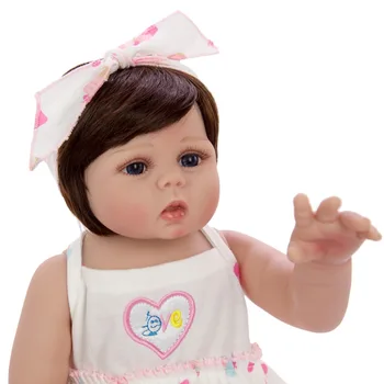 Nemokamas pristatymas 49cm Reborn Baby Doll Visą Silikono Kūno 19