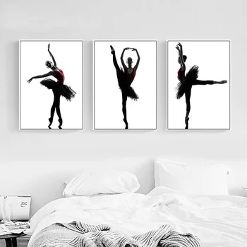 Baleto Šokėja, Balerina Mergina Drobės Plakatai Klasikinio Spaudinių Minimalistinio Sienos Meno Tapybos Dekoro Nuotraukos Šiuolaikinio Namų Dekoro