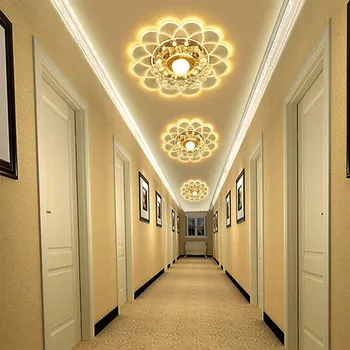 Spalvingas Šiuolaikinės Gėlių Formos Kristalų Lubų Šviesos diodų (LED Lubų šviestuvas Namų Puošybai Koridorių Šviesos Gyvenamasis Kambarys Miegamasis