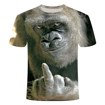 2020 metų Vasaros 3D T-shirt Spausdinti Gyvūnų Beždžionių Gorilos Trumpas Rankovės Juokinga Dizaino Atsitiktinis Viršų T-Shirt Vyrai Didelio Dydžio