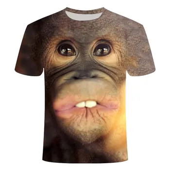 2020 metų Vasaros 3D T-shirt Spausdinti Gyvūnų Beždžionių Gorilos Trumpas Rankovės Juokinga Dizaino Atsitiktinis Viršų T-Shirt Vyrai Didelio Dydžio