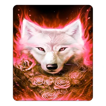 Gyvūnų Tema, Antklodė, Skaitmeninių 3D White Wolf Raudonos Rožės Atspausdintas Raudonos, Juodos Vilnos Antklodė Juoda Sherpa Antklodė už Vaikas Berniukas 150x200cm