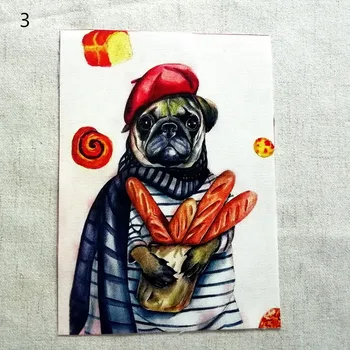 Mielas šuniukas šuo Rankomis dažyti audiniai Skaitmeninis raštuoto audinio Rankų darbo 