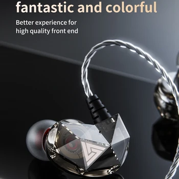 QKZ AK2 Nešiojamų In-Ear žemų dažnių Muzikos Laidines Ausines su Mikrofonu žemų dažnių garsiakalbis Ausų