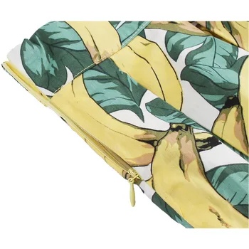 Retro Medvilnės Bananų Gėlių Spausdinti Klostuotas Sijonas Aukštu Juosmeniu Derliaus Sijonai Moterims 50 Audrey Hepburn Stiliaus Saias Midi Swing Sijonas